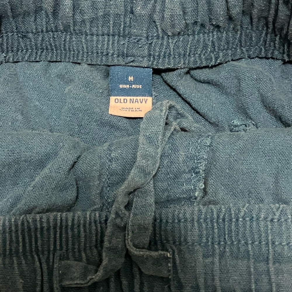 Old Navy High Waist Linen Blend Drawstring Shorts Size Medium - Picture 3 of 7